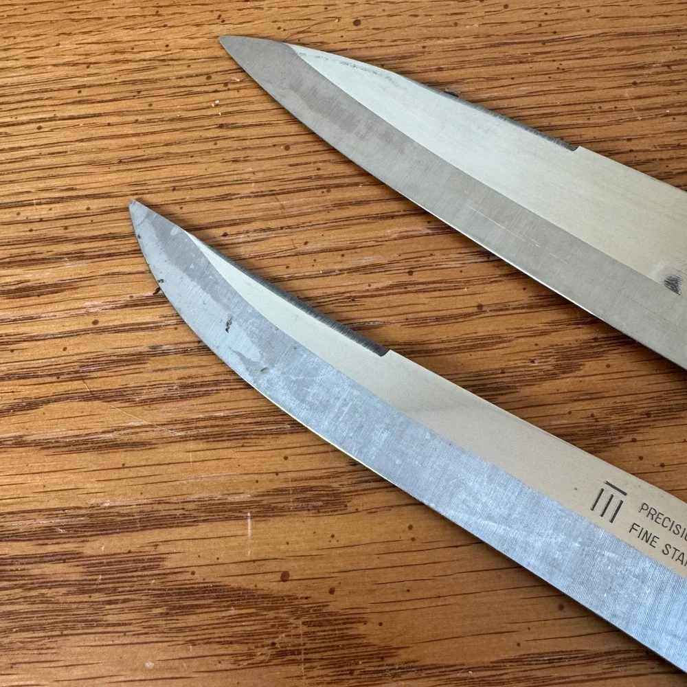 Vintage Precision Hollow Ground‎ Stainless Steel Knife Set 2pc Made in Japan